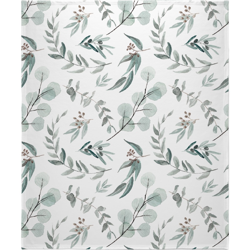 Eucalyptus - Green Blanket, Fleece, 50x60, Green