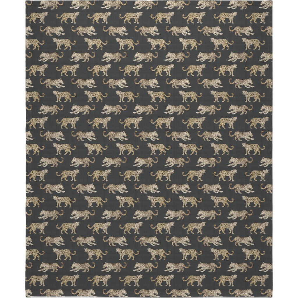 Leopard Parade Blanket, Fleece, 50x60, Gray