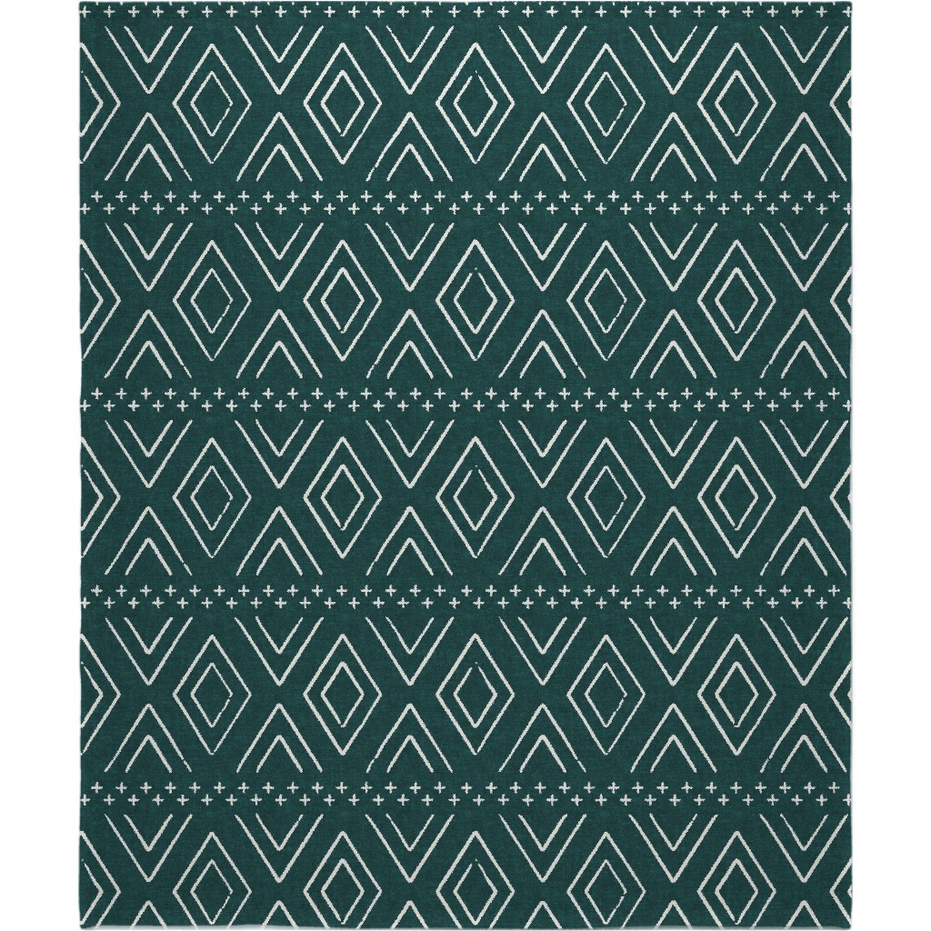 Farmhouse Diamonds Blanket, Fleece, 50x60, Green