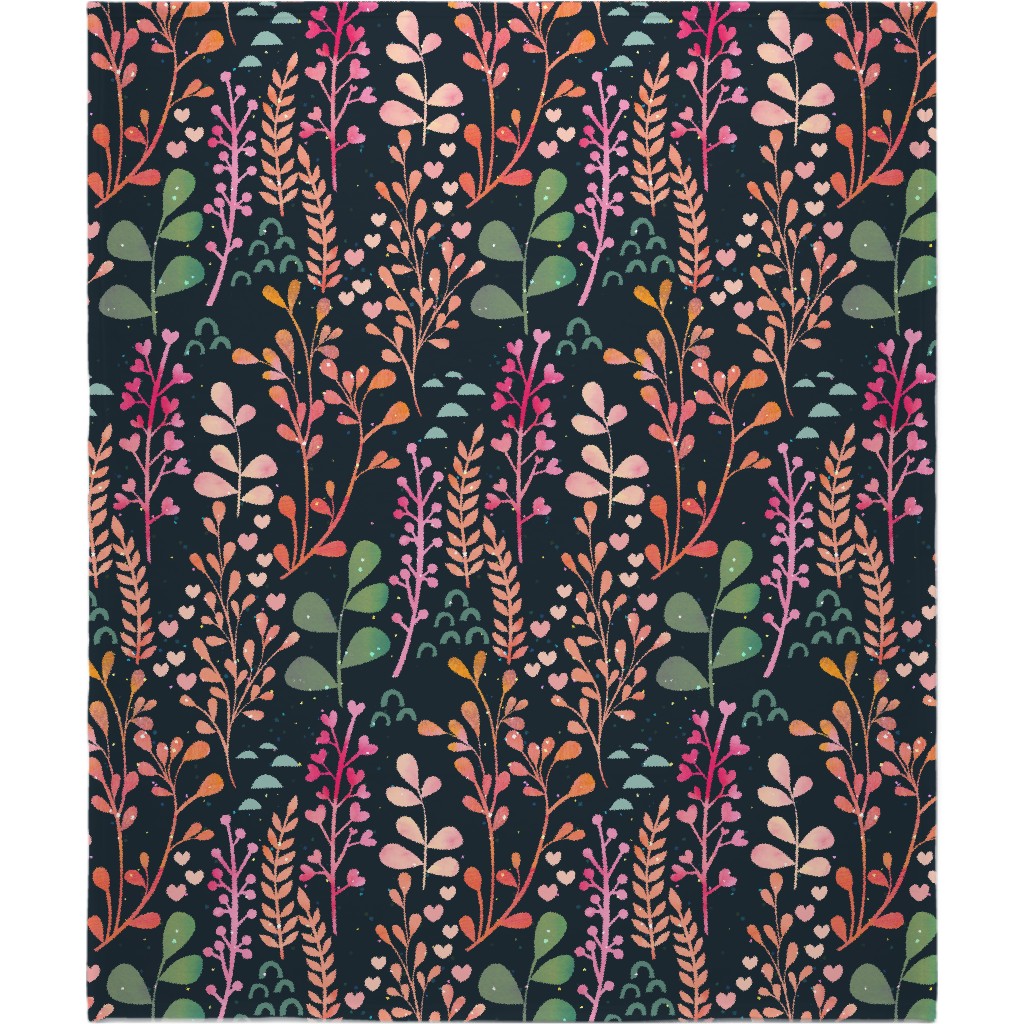 Where Love Grows - Dark Blanket, Fleece, 50x60, Multicolor