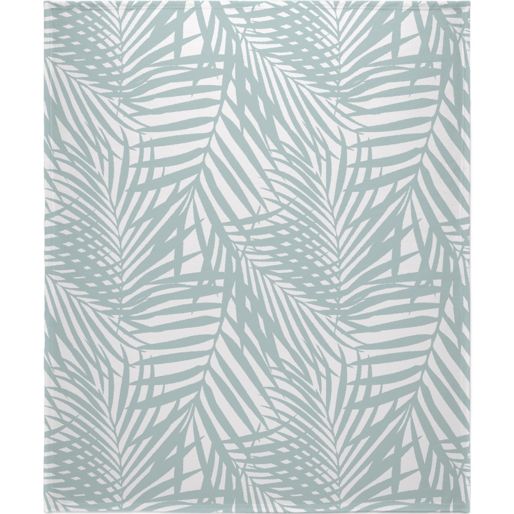 Fronds - Palladian Blue Blanket, Fleece, 50x60, Blue, True Blue