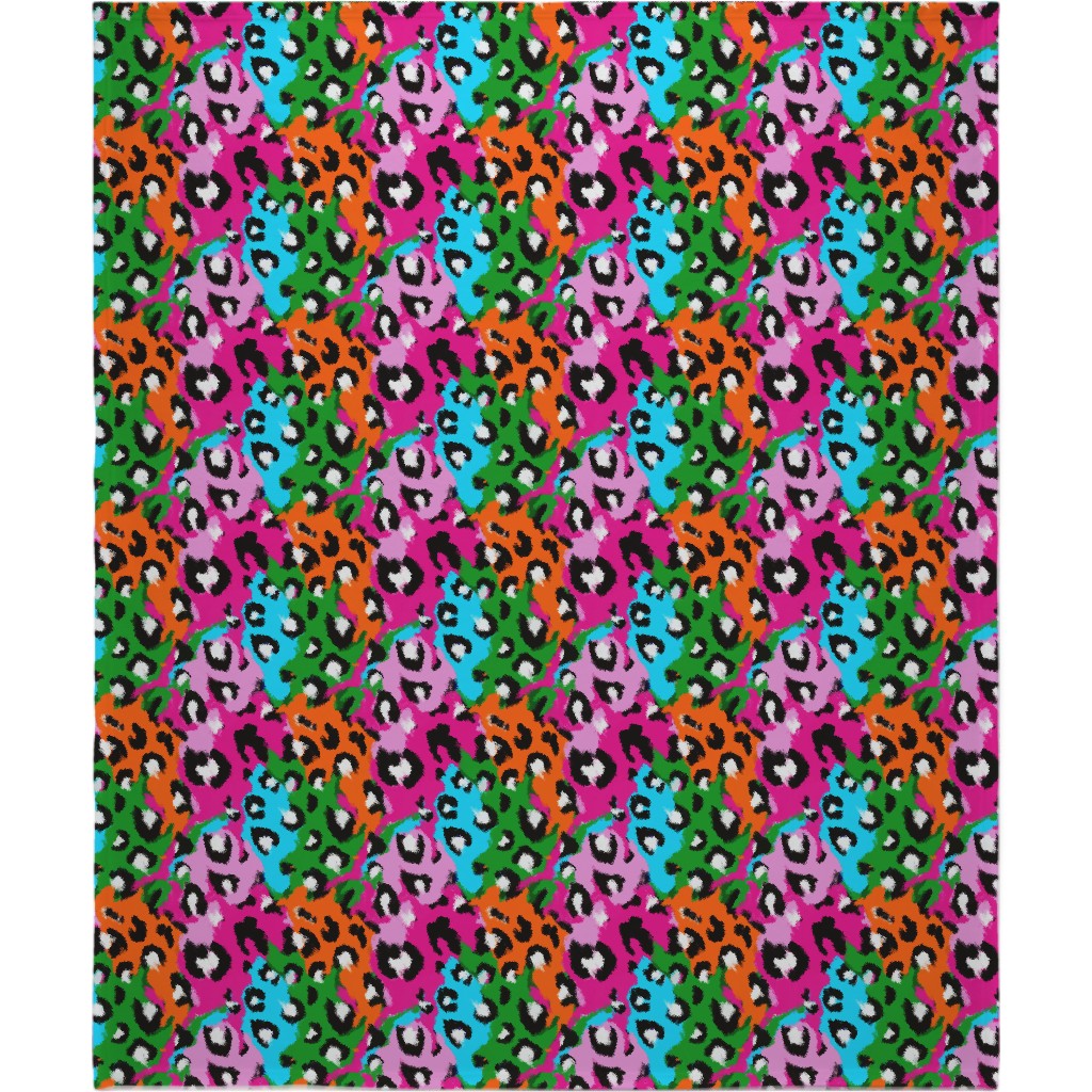 Leopard Print - Bright Blanket, Fleece, 50x60, Multicolor
