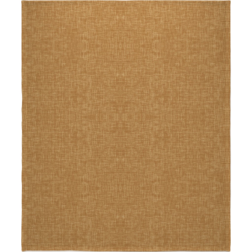 Vintage Linen Blanket, Fleece, 50x60, Brown, Nutmeg