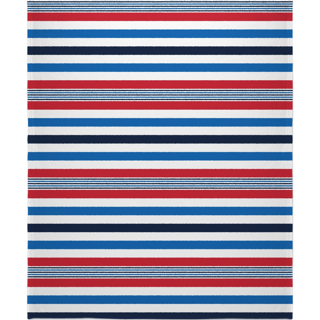 Horizontal Stripes - Red White and Blue Blanket, Fleece, 50x60, Red