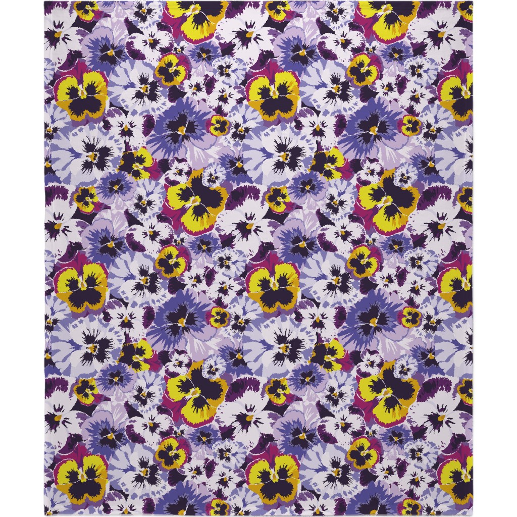 Pansy By Numbers - Purple Blanket, Fleece, 50x60, Purple