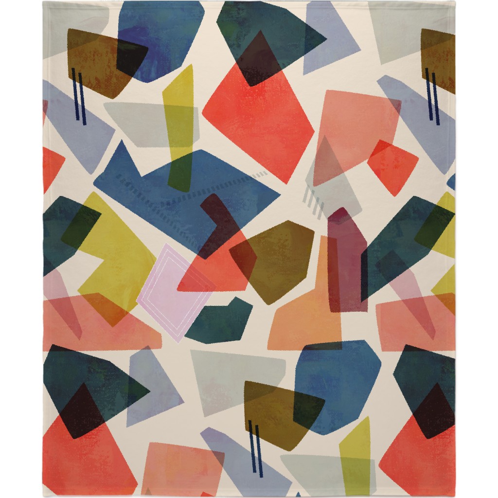 Color Block Blanket, Fleece, 50x60, Multicolor