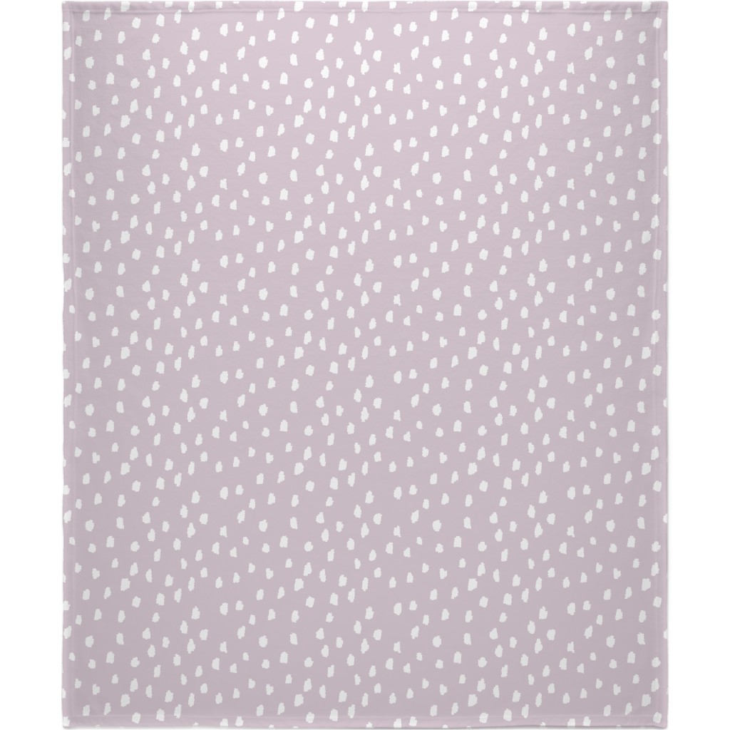 Scattered Marks - White on Lilac Blanket, Fleece, 50x60, Purple, Purple
