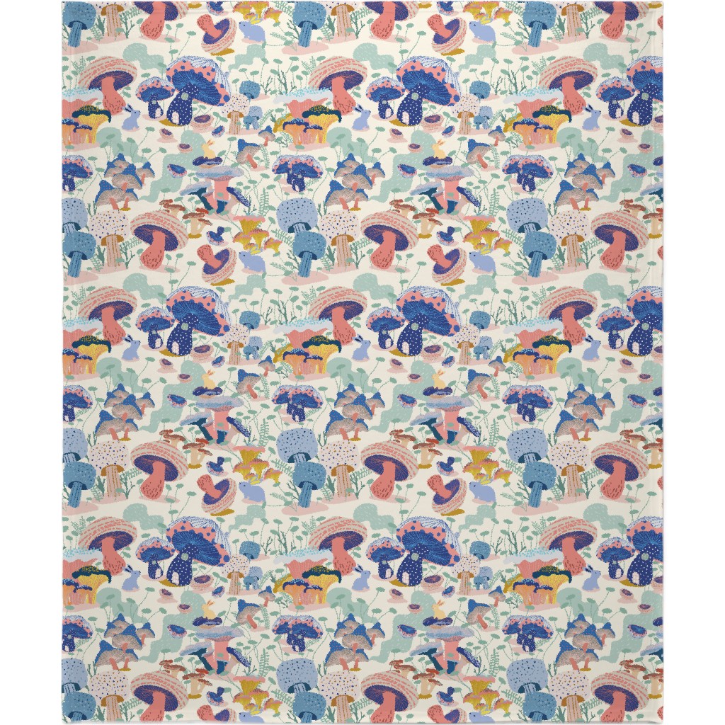 Whimsical Mushroom Village - Multi Blanket, Fleece, 50x60, Multicolor