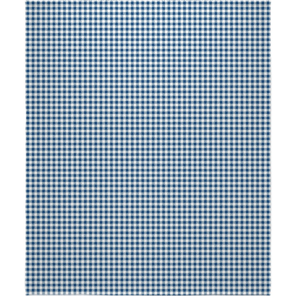 Classic Gingham - Blue Blanket, Fleece, 50x60, Blue, True Blue