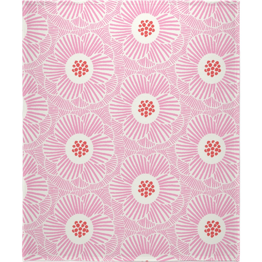 Camellia Blanket, Fleece, 50x60, Pink