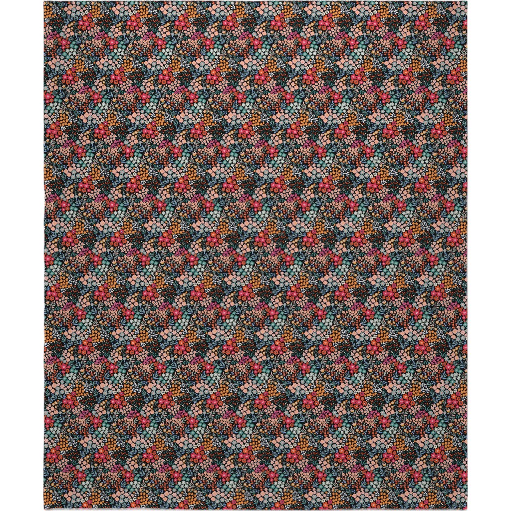 Summer Flower Blanket, Plush Fleece, 50x60, Multicolor