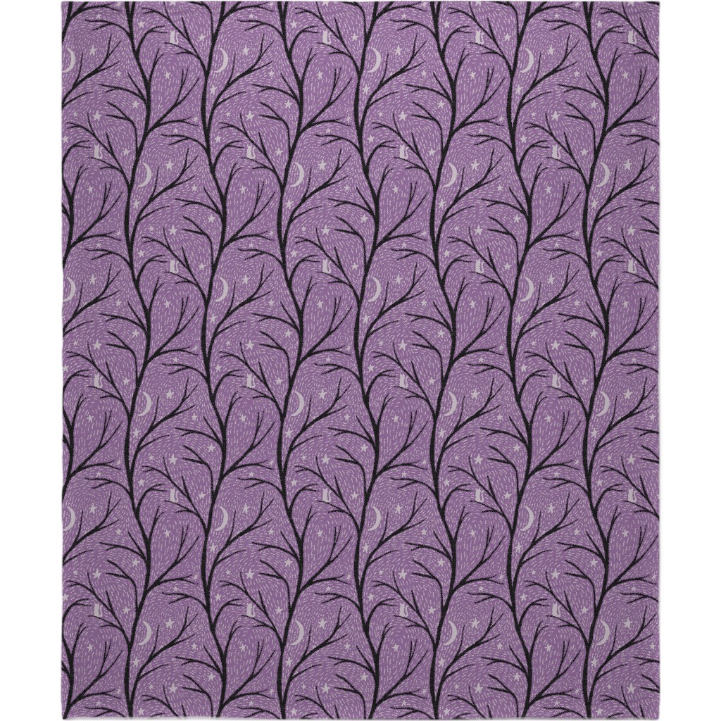 Spooky Night - Purple Blanket, Plush Fleece, 50x60, Purple