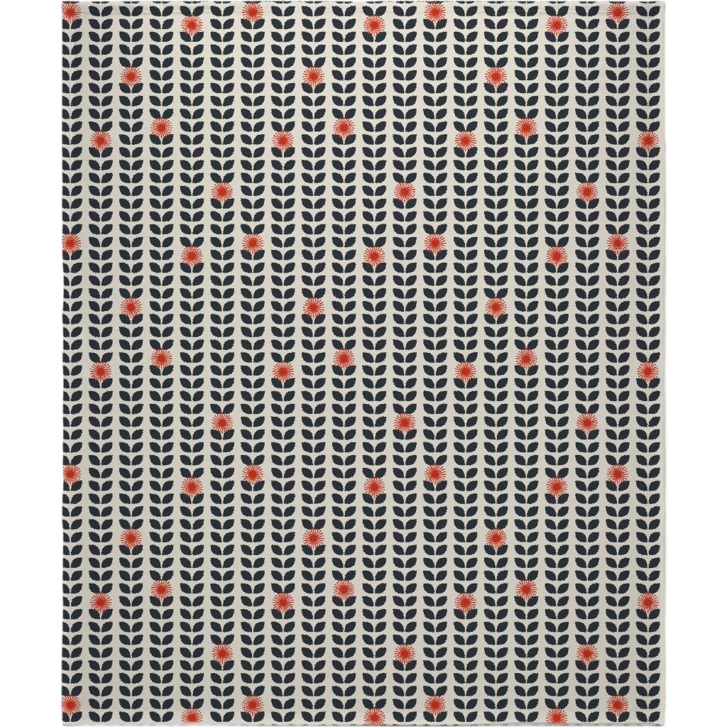 Scandinavian Climbing Vines - Neutral Blanket, Plush Fleece, 50x60, Beige, Pearl