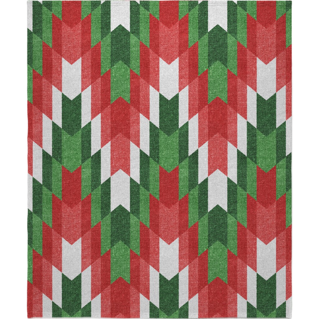 Christmas Cheer - Red, White and Green Blanket, Plush Fleece, 50x60, Multicolor