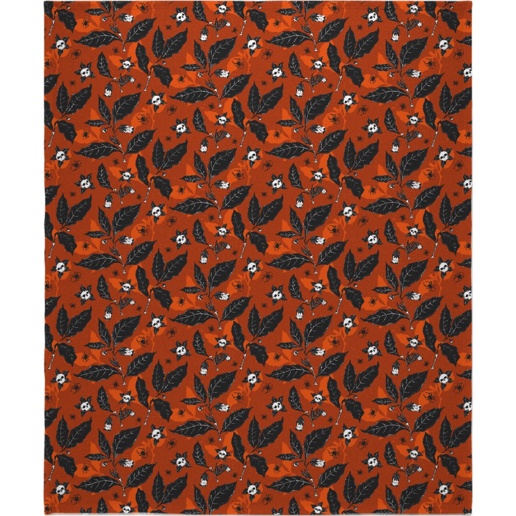 Atropa Belladonna - Orange Blanket, Plush Fleece, 50x60, Orange