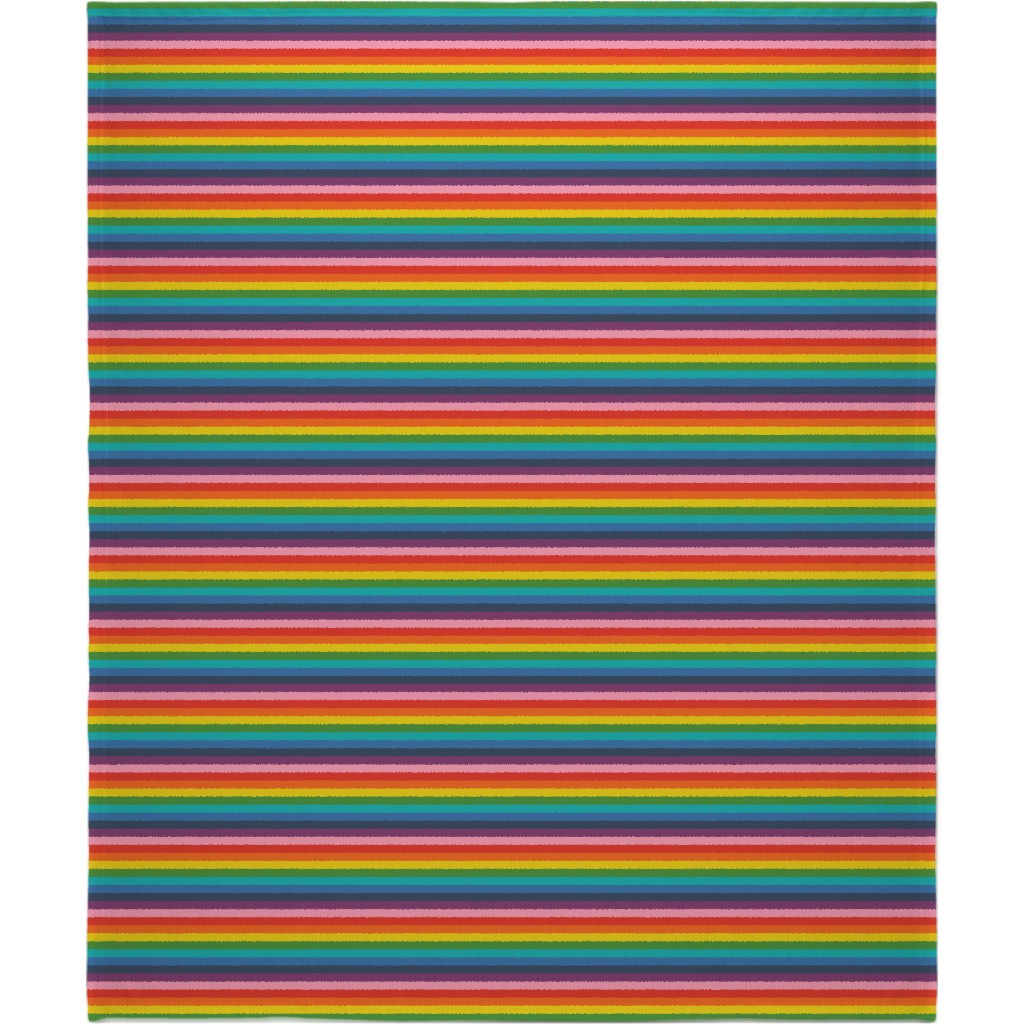 Colorful Live - Rainbow Stripe Blanket, Plush Fleece, 50x60, Multicolor