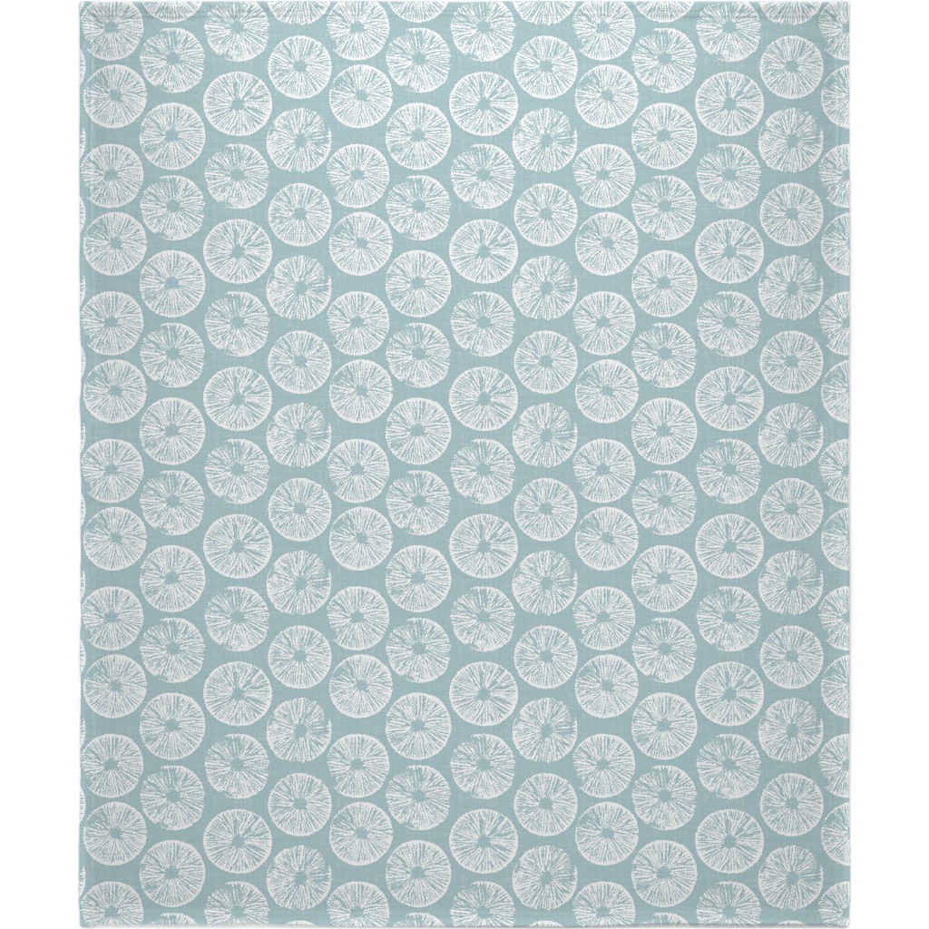 As One - White on Soft Blue Blanket, Plush Fleece, 50x60, Blue, True Blue