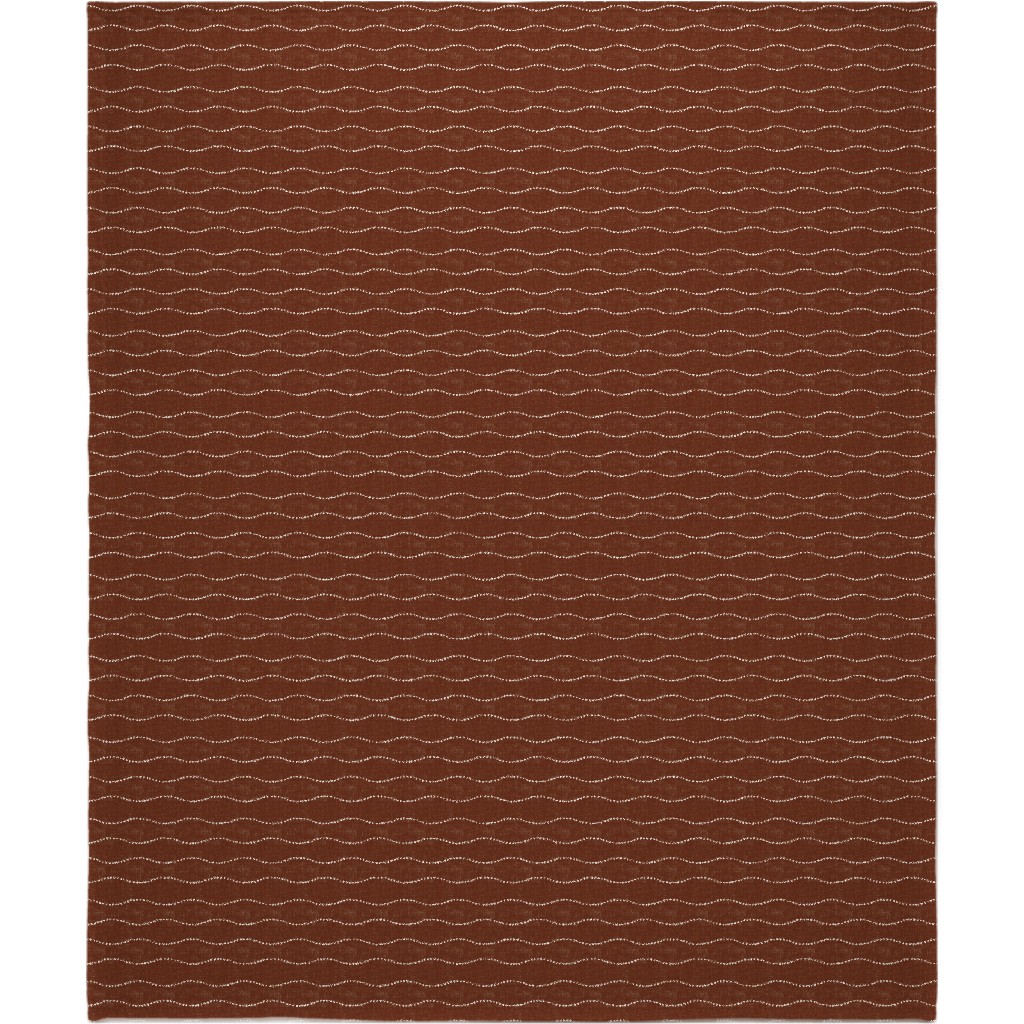 Heart Wave - Rust Blanket, Plush Fleece, 50x60, Brown