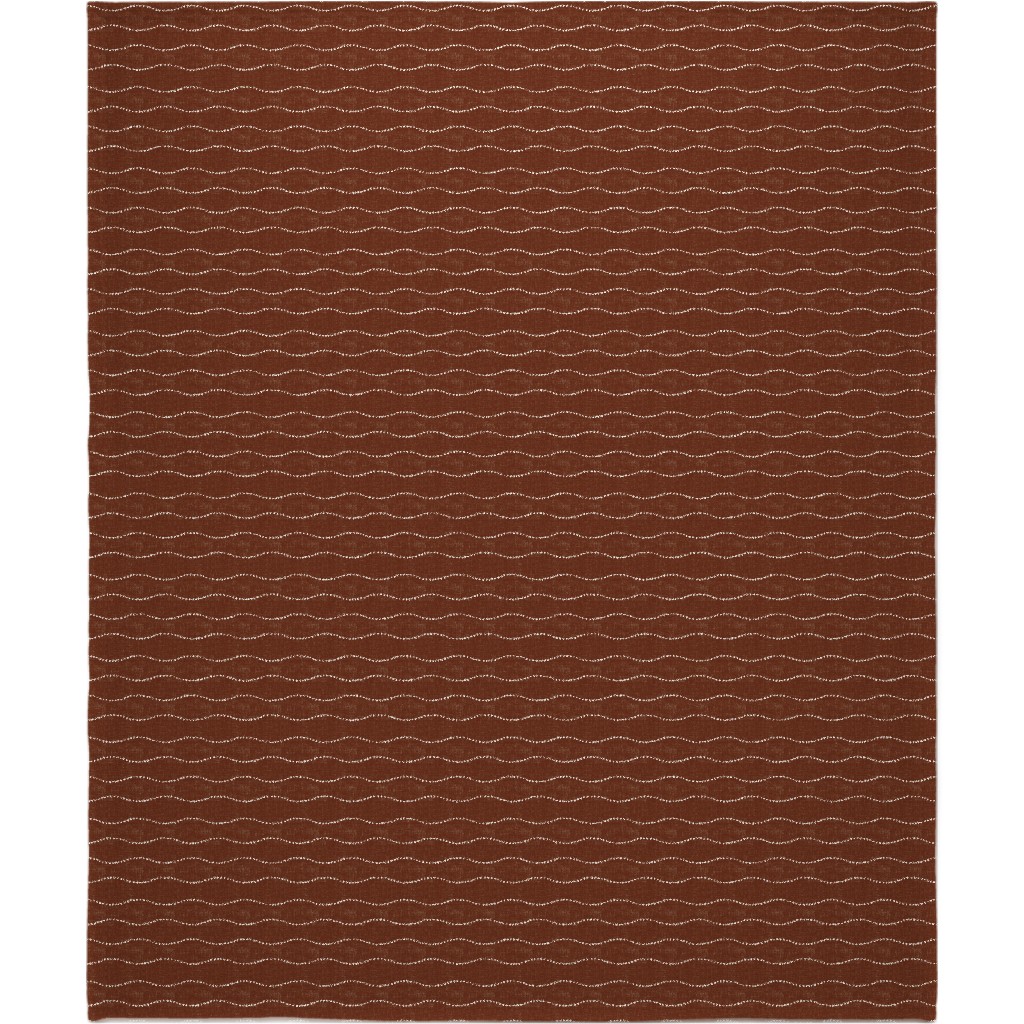 Heart Wave - Rust Blanket, Plush Fleece, 50x60, Brown, Brown