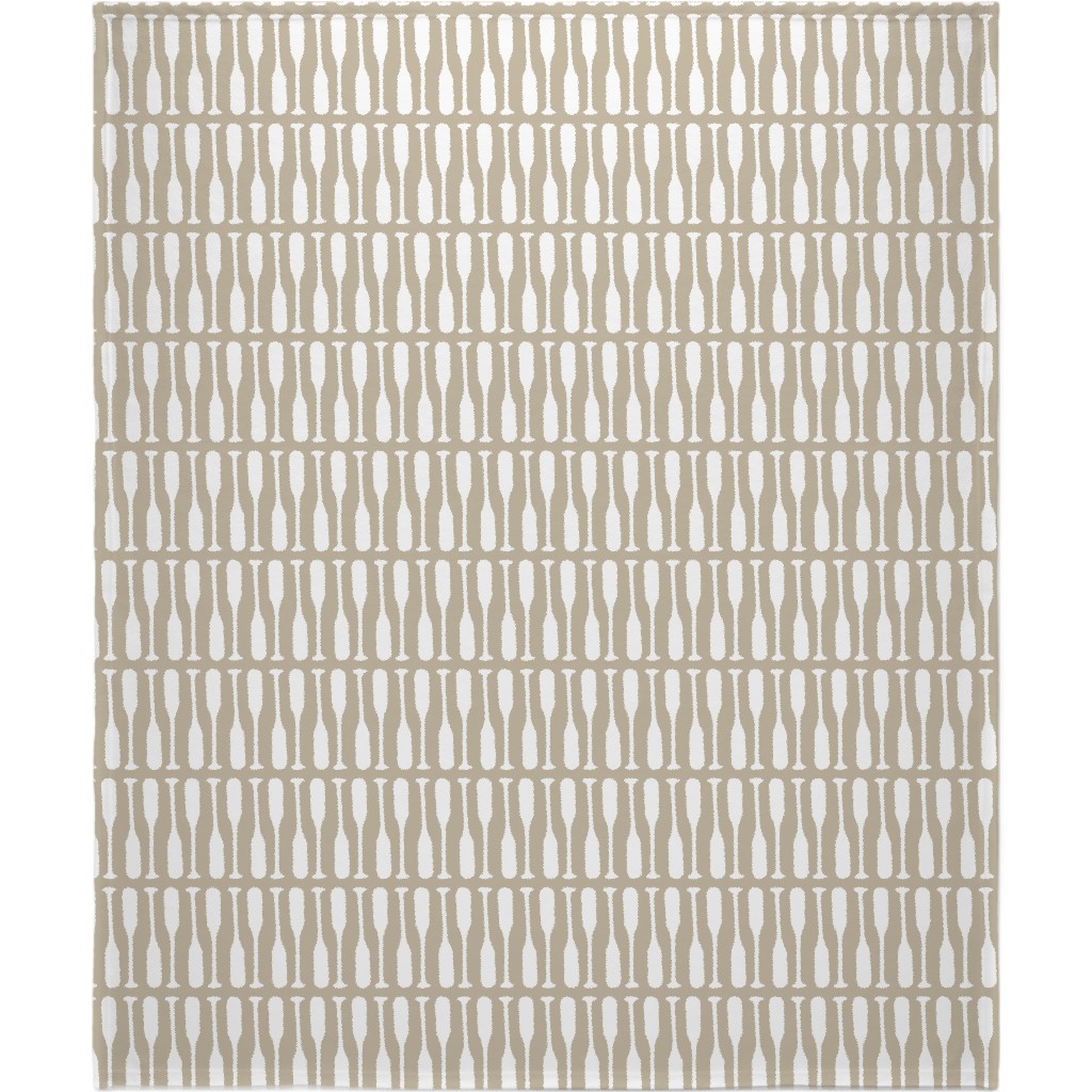 Nautical Boat Oars/Paddles - Neutral Beige Blanket, Plush Fleece, 50x60, Beige, Pearl