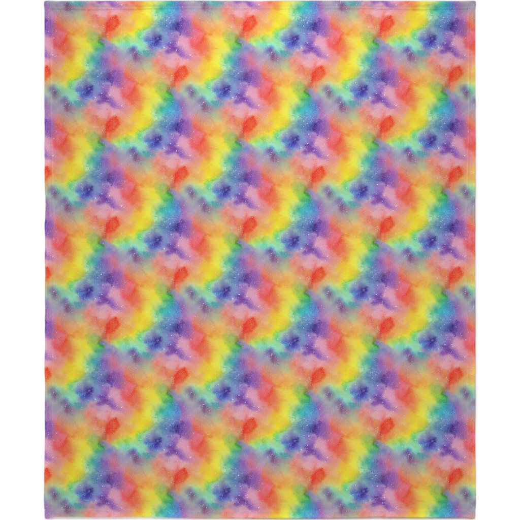 Watercolor Rainbow - Multi Blanket, Plush Fleece, 50x60, Multicolor
