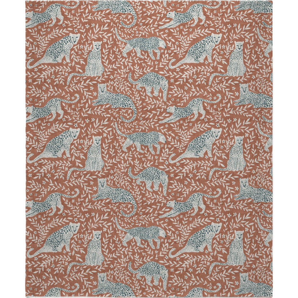 Jungle Cat - Redwood Blanket, Plush Fleece, 50x60, Brown
