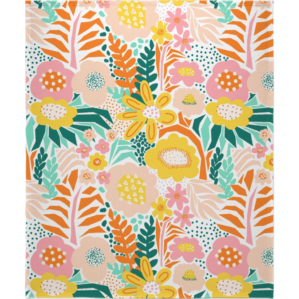 Florals - Multi Blanket, Plush Fleece, 50x60, Multicolor