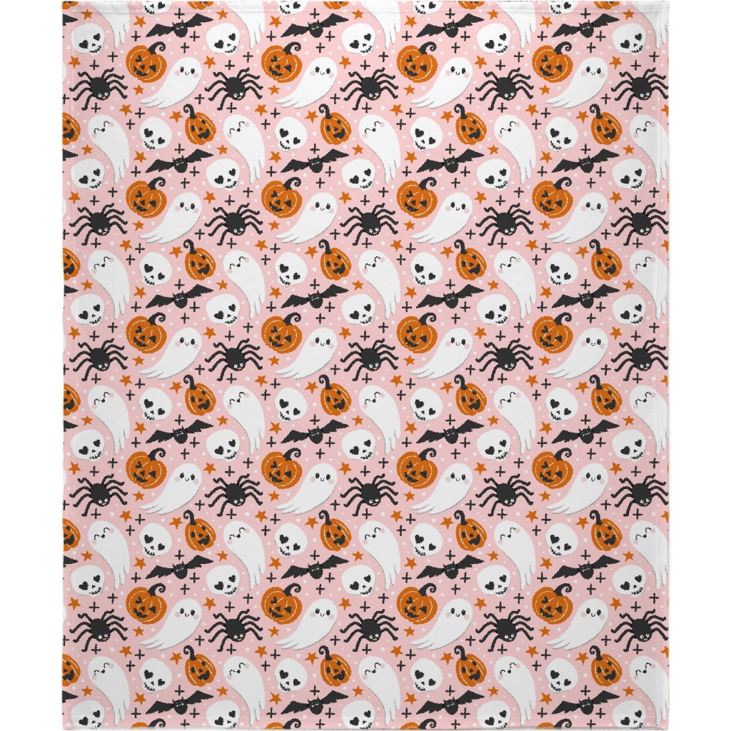 Cute Halloween - Pink Blanket, Plush Fleece, 50x60, Pink, Bright Pink