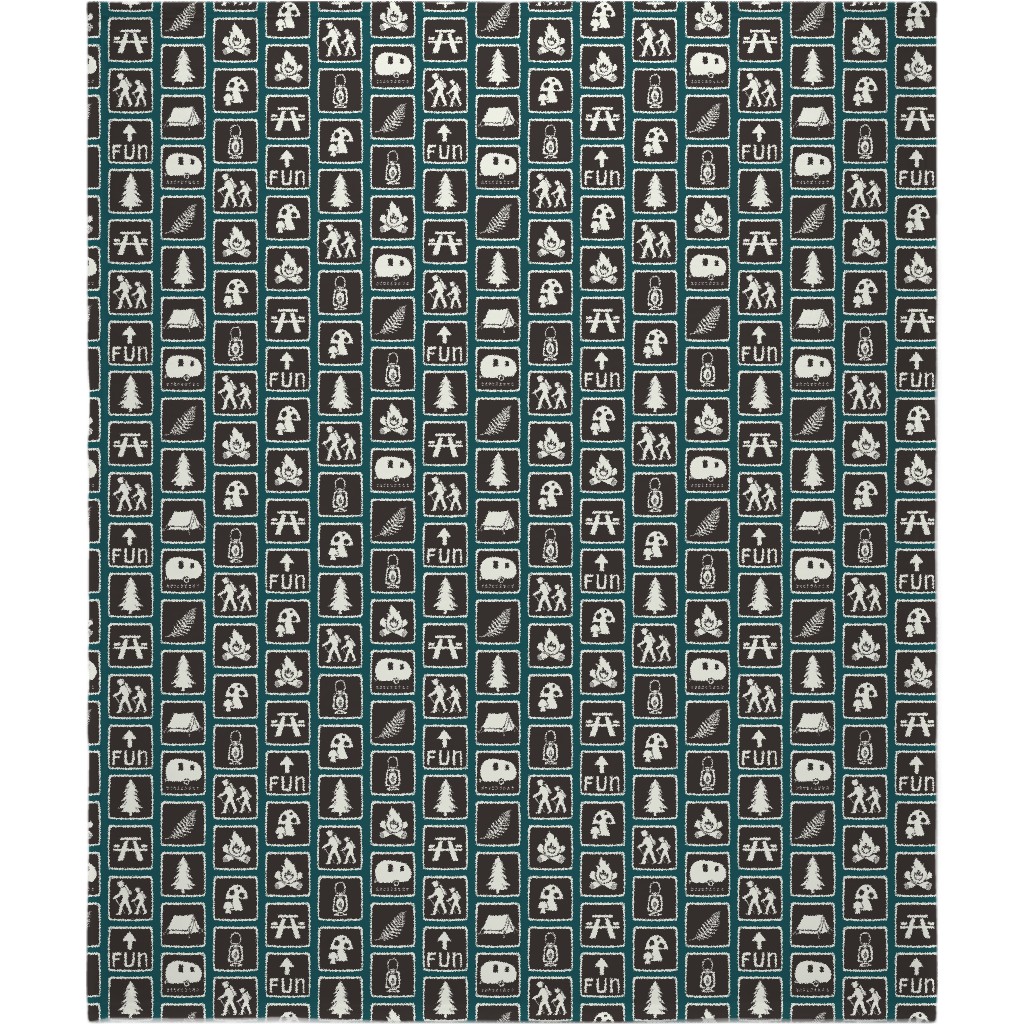 Follow the Signs To Fun Blanket, Plush Fleece, 50x60, Brown