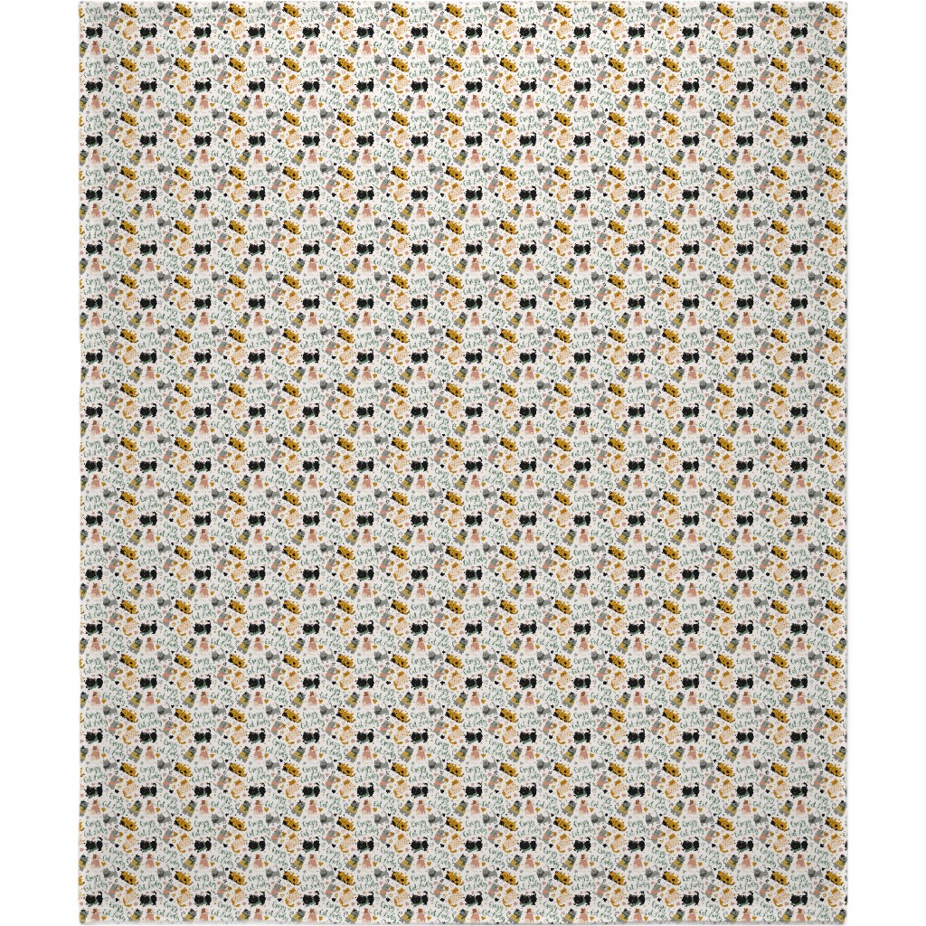 Crazy Cat Lady - Multicolor on Light Blanket, Plush Fleece, 50x60, Multicolor