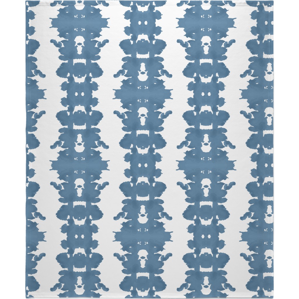 Double Inkblot - Blue Blanket, Plush Fleece, 50x60, Blue, True Blue