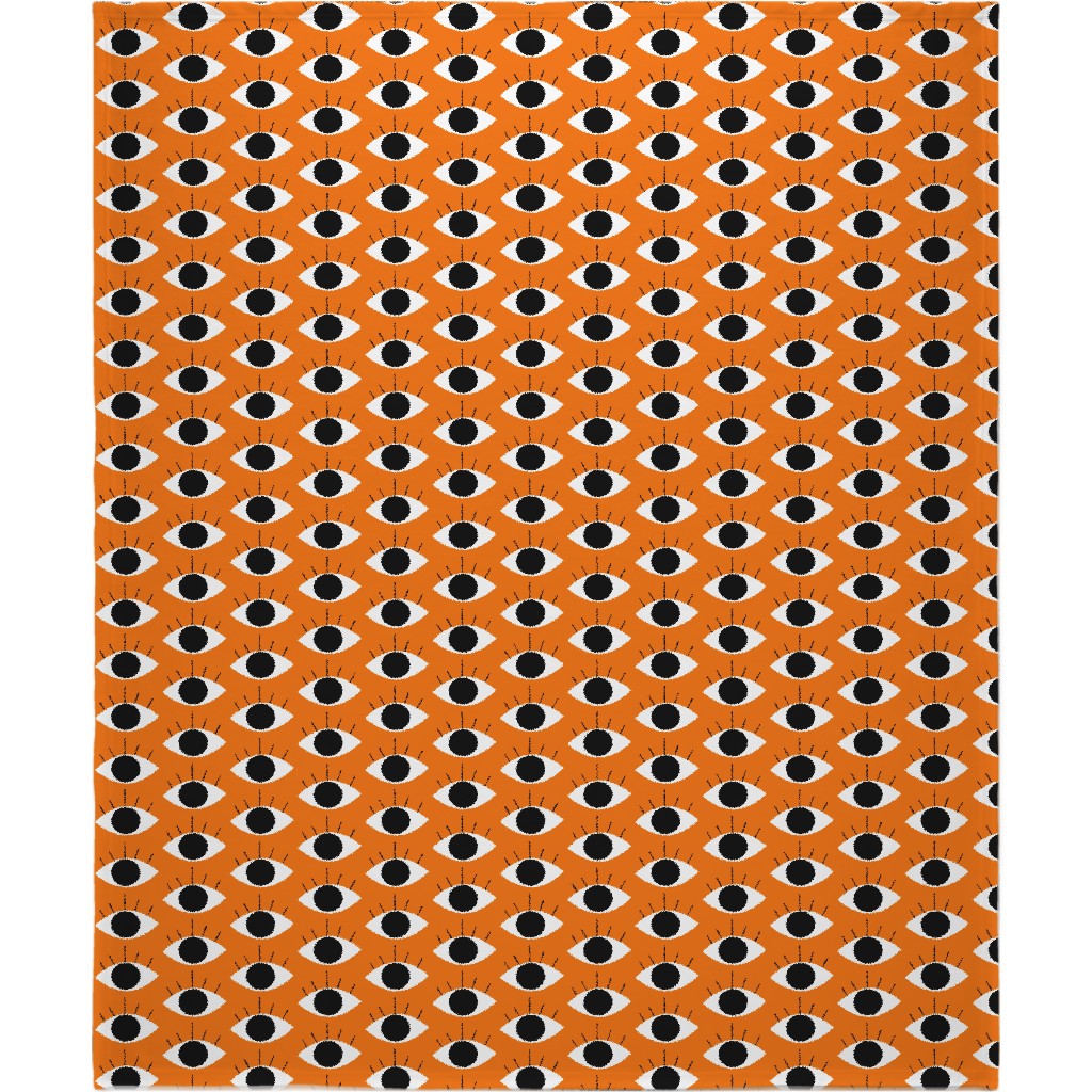 Spooky Eye - Orange Blanket, Plush Fleece, 50x60, Orange