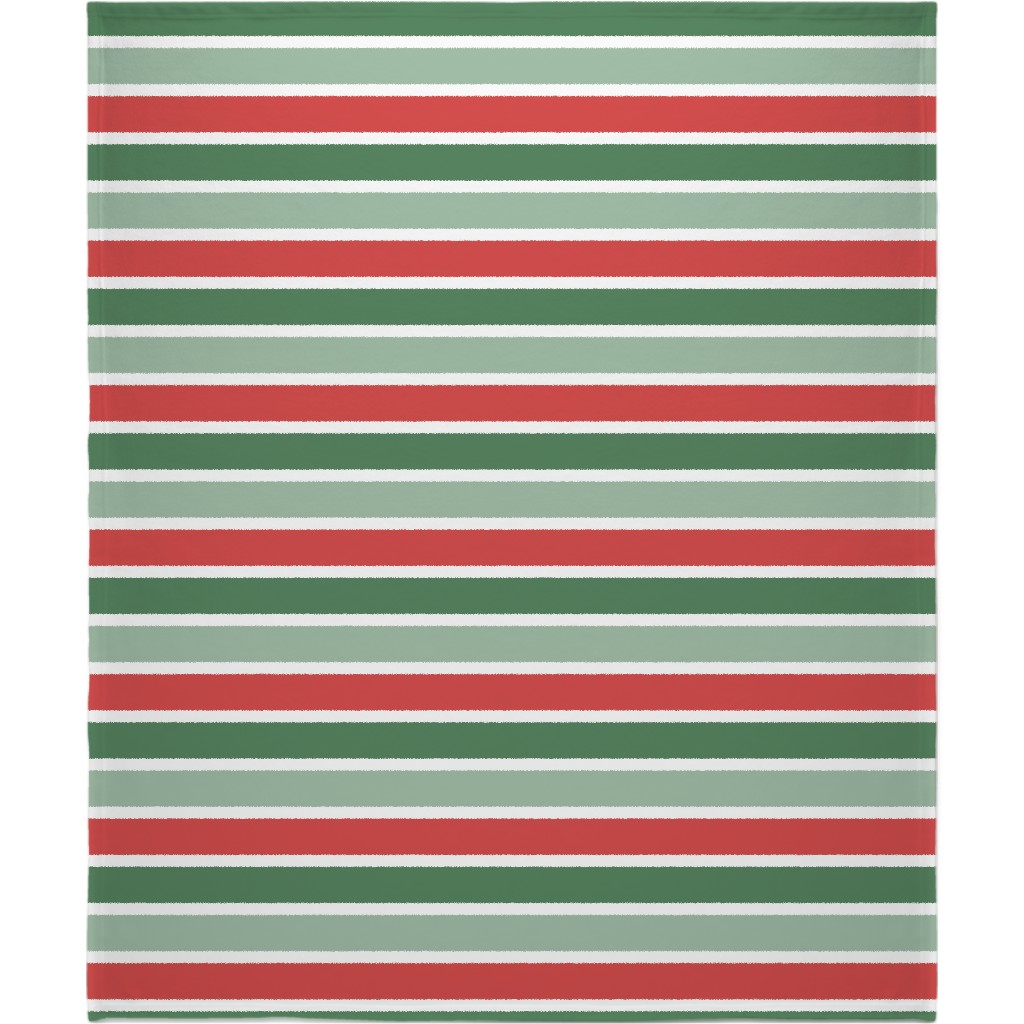 Cozy Christmas Stripe - Red and Green Blanket, Plush Fleece, 50x60, Multicolor