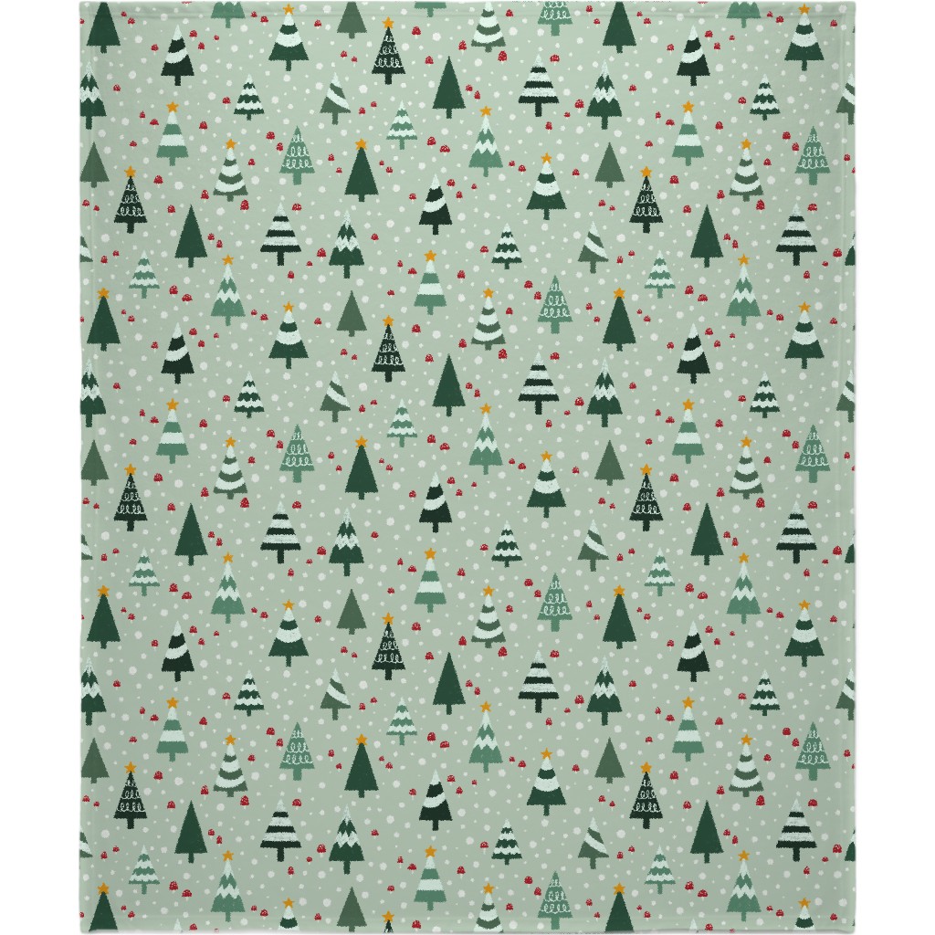 Christmas Forest - Green Blanket, Plush Fleece, 50x60, Green, Classic Green