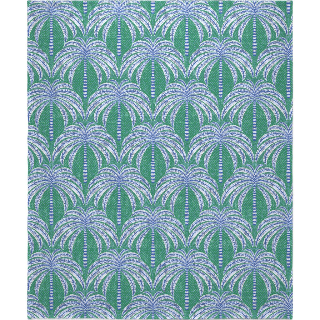 Palm Springs Palm Trees - Green Blanket, Plush Fleece, 50x60, Green