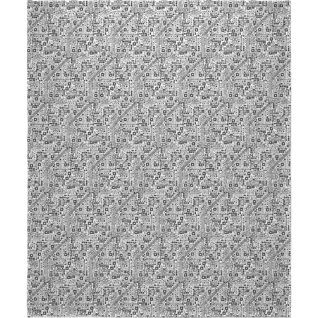 Short Circuits Blanket, Plush Fleece, 50x60, White, White