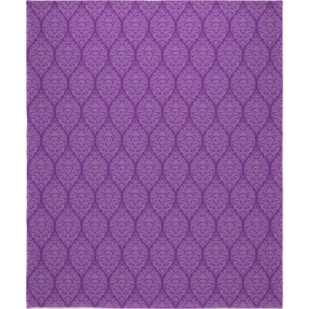 Spooky Damask - Purple Blanket, Plush Fleece, 50x60, Purple
