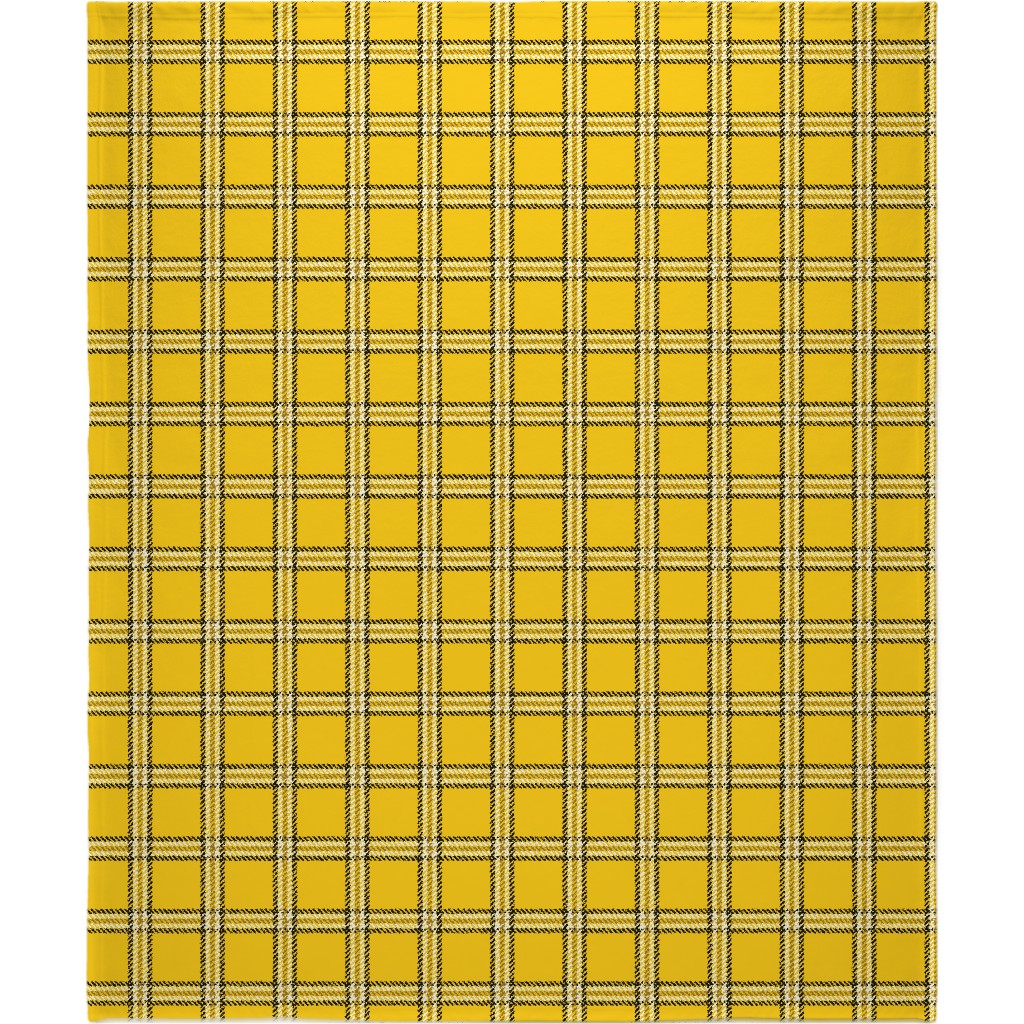 Cher's Plaid Blanket, Plush Fleece, 50x60, Yellow, Classic Yellow