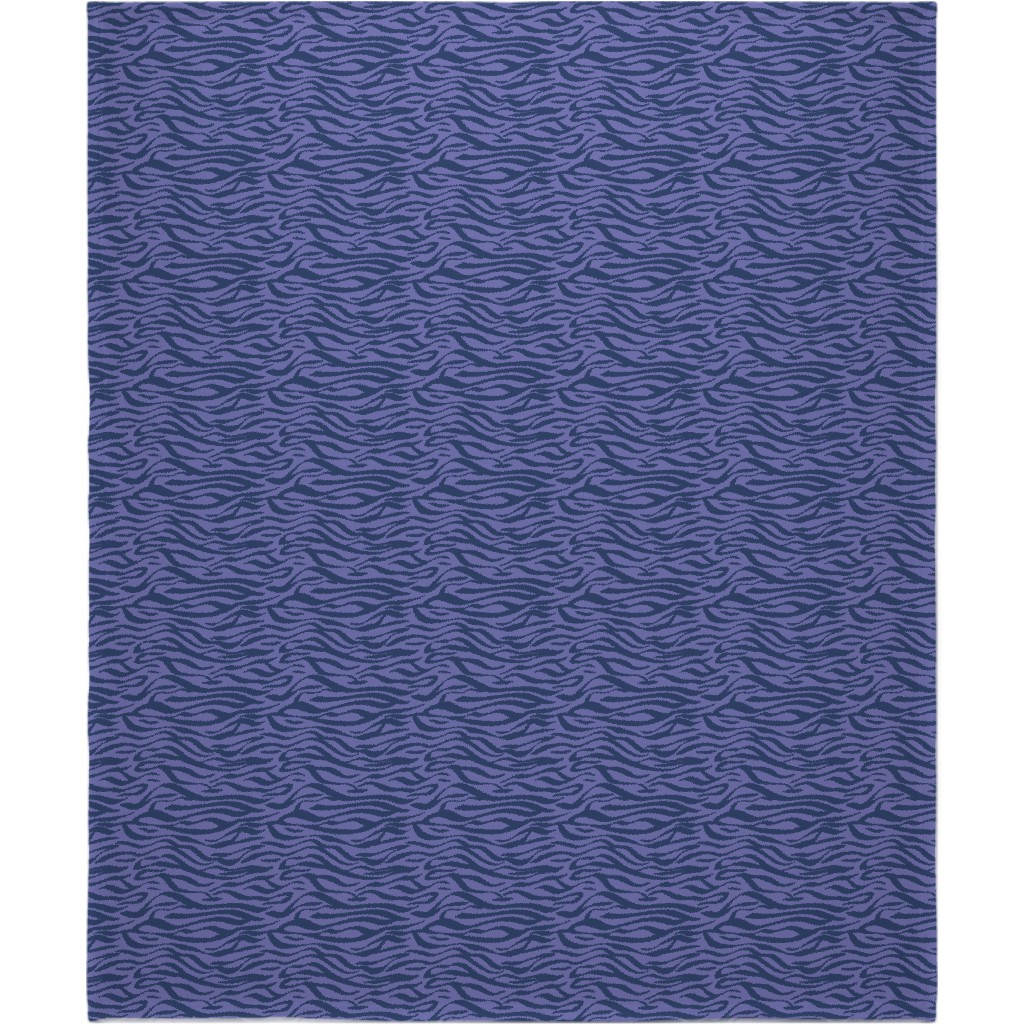 Zebra Animal Print - Purple Blanket, Plush Fleece, 50x60, Purple