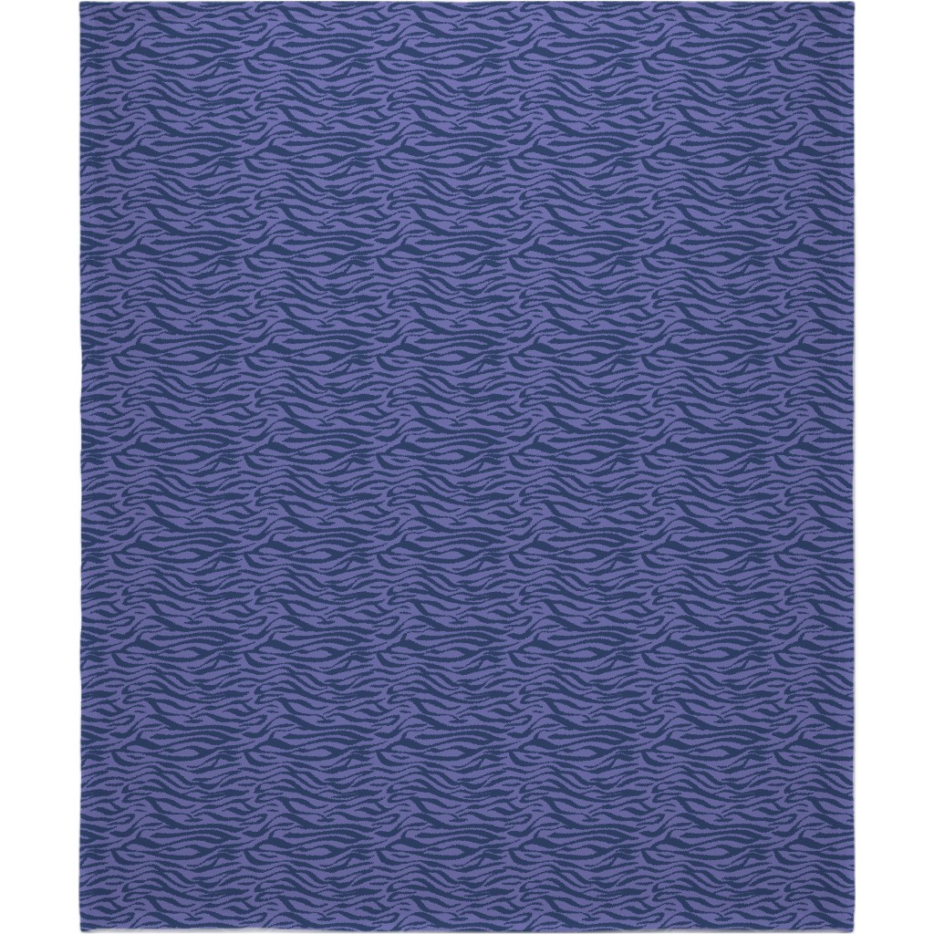Zebra Animal Print - Purple Blanket, Plush Fleece, 50x60, Purple