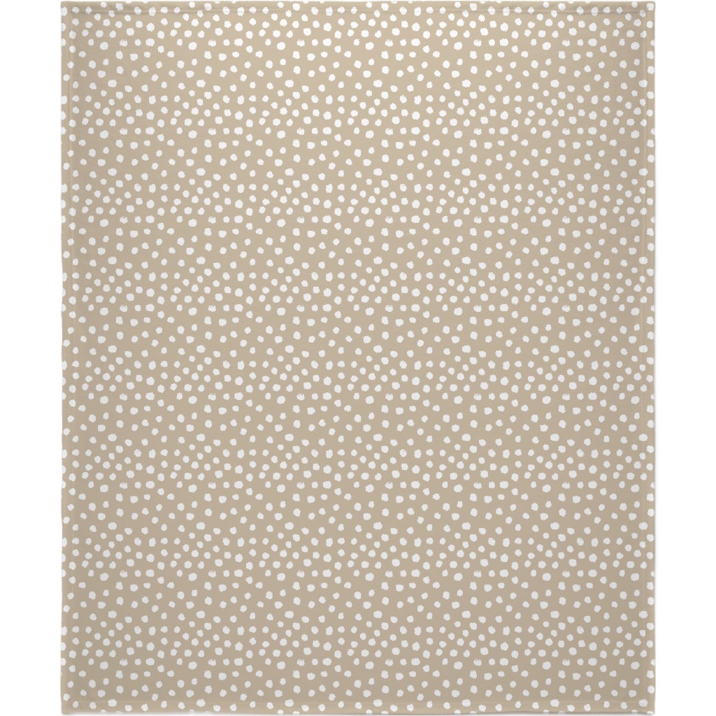 Soft Painted Dots Blanket, Plush Fleece, 50x60, Beige