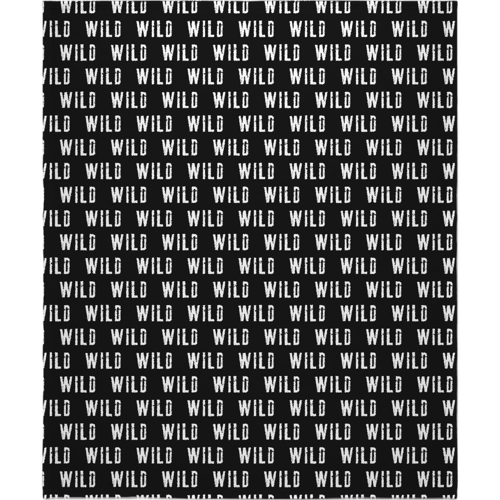 Wild - Black Blanket, Plush Fleece, 50x60, Black, Black