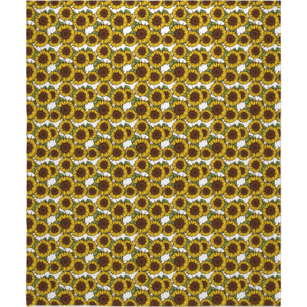 Sunflowers Blanket, Plush Fleece, 50x60, Yellow