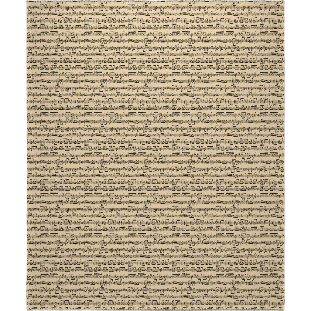 Sheet Music Blanket, Plush Fleece, 50x60, Yellow, Champagne