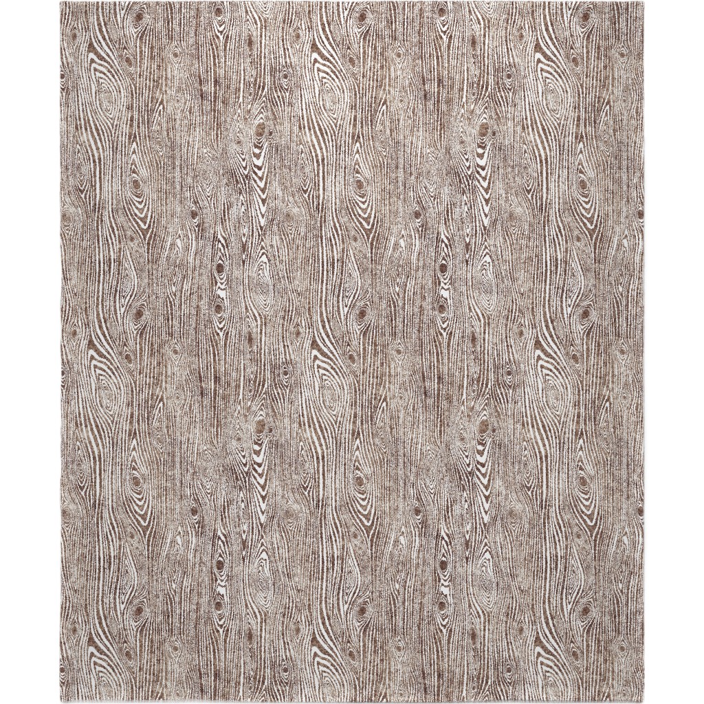 Woodgrain Driftwood Blanket, Plush Fleece, 50x60, Brown