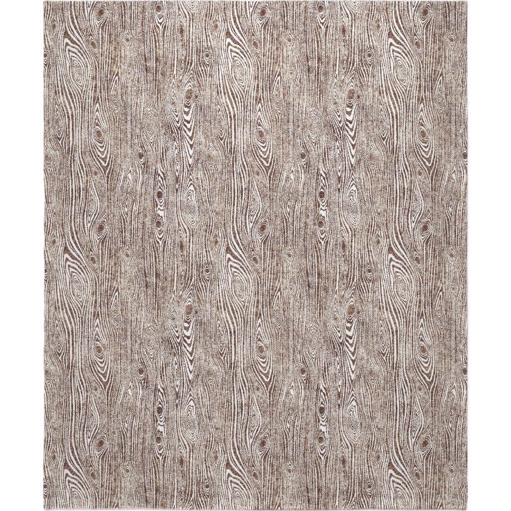 Woodgrain Driftwood Blanket, Plush Fleece, 50x60, Brown, Cafe