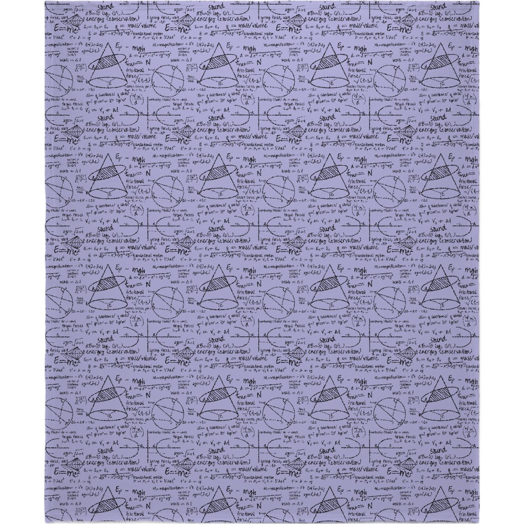 Common Equations Blanket, Plush Fleece, 50x60, Purple