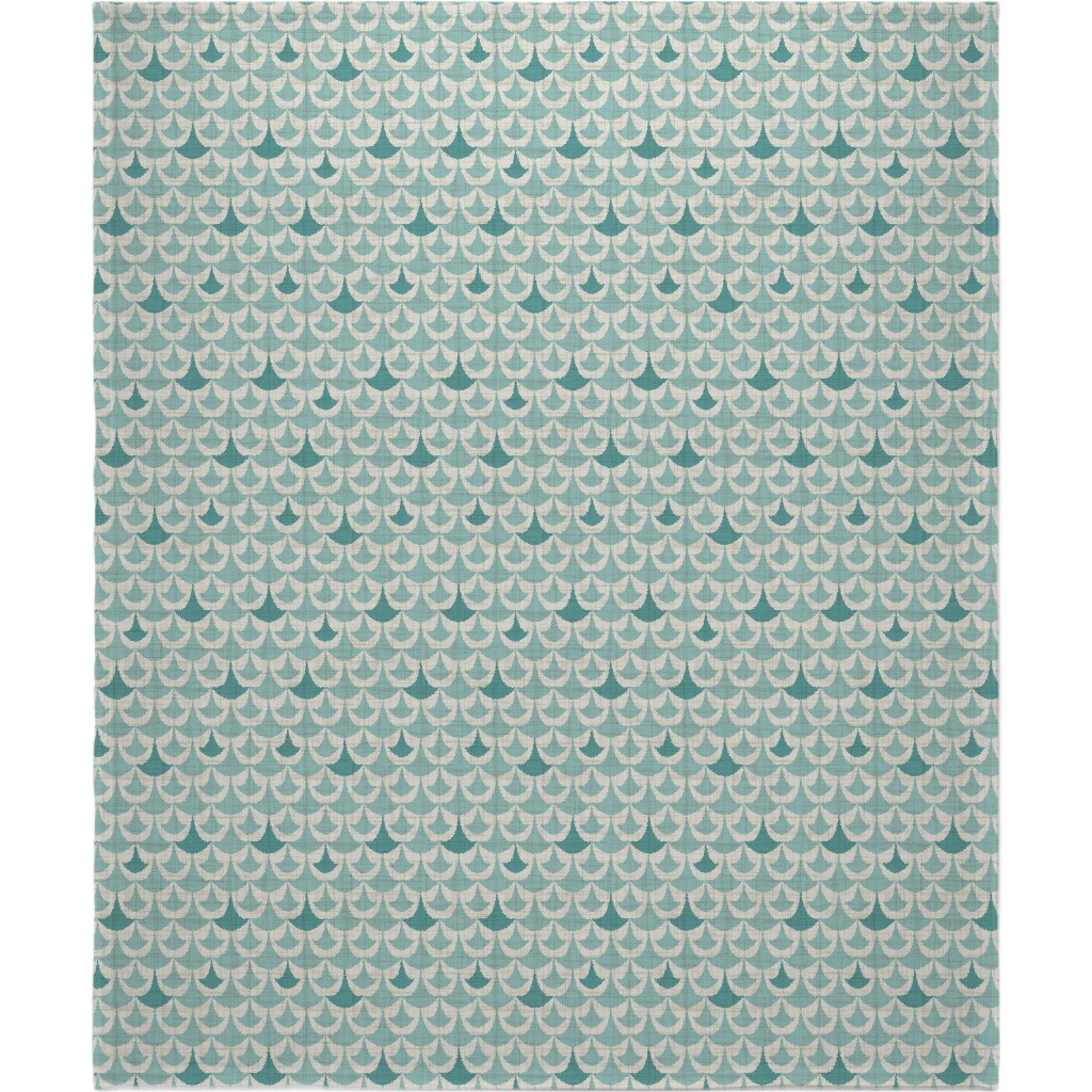 Rhapsody - Beige and Teal Blanket, Plush Fleece, 50x60, Green, Classic Green