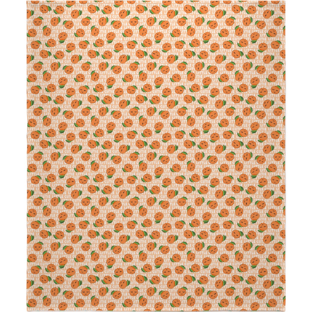 Little Cutie - Happy Oranges - Orange Blanket, Plush Fleece, 50x60, Orange