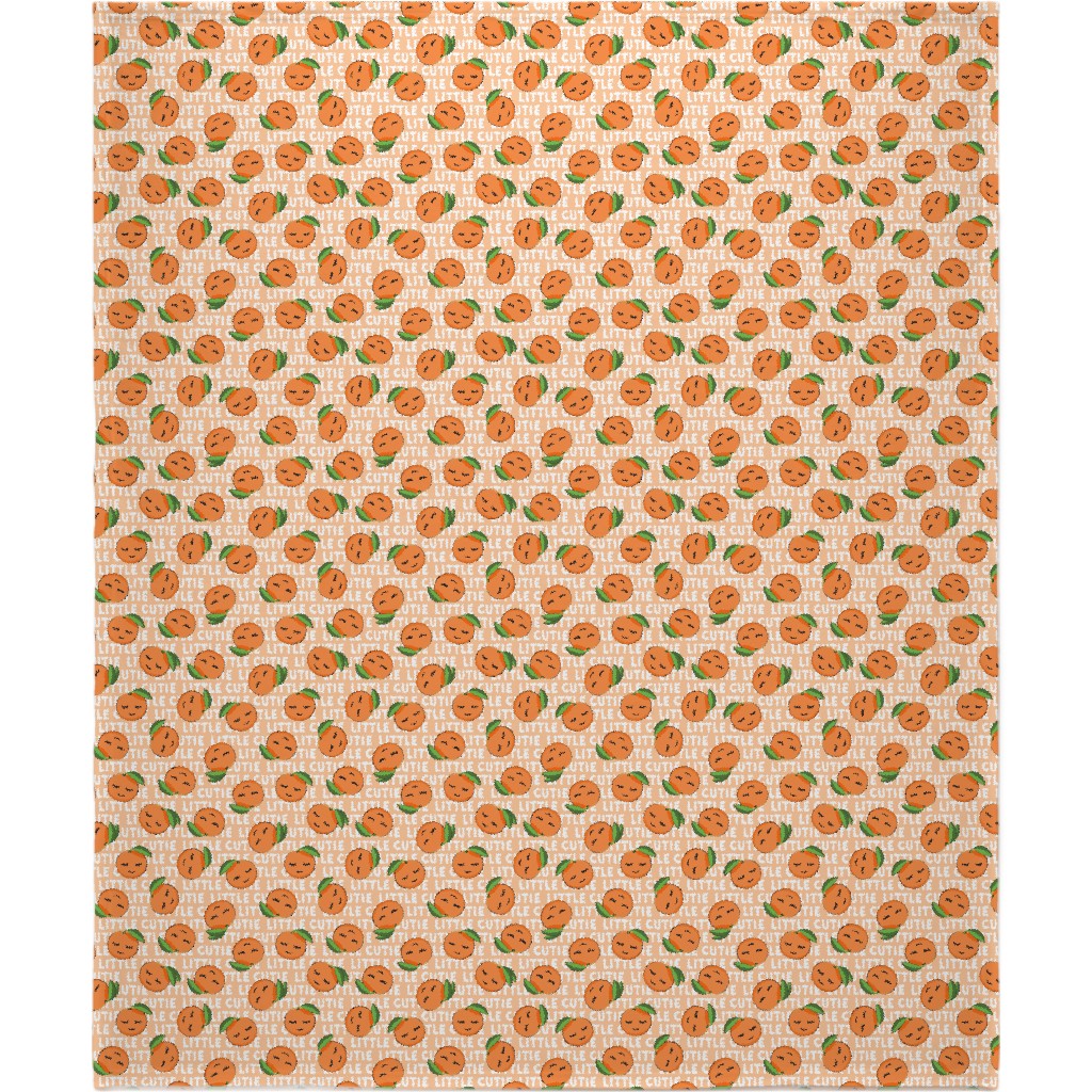 Little Cutie - Happy Oranges - Orange Blanket, Plush Fleece, 50x60, Orange, Orange